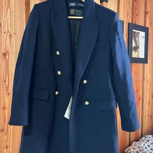 Double Breasted Zara Manteco Wool Blend Trench Coat